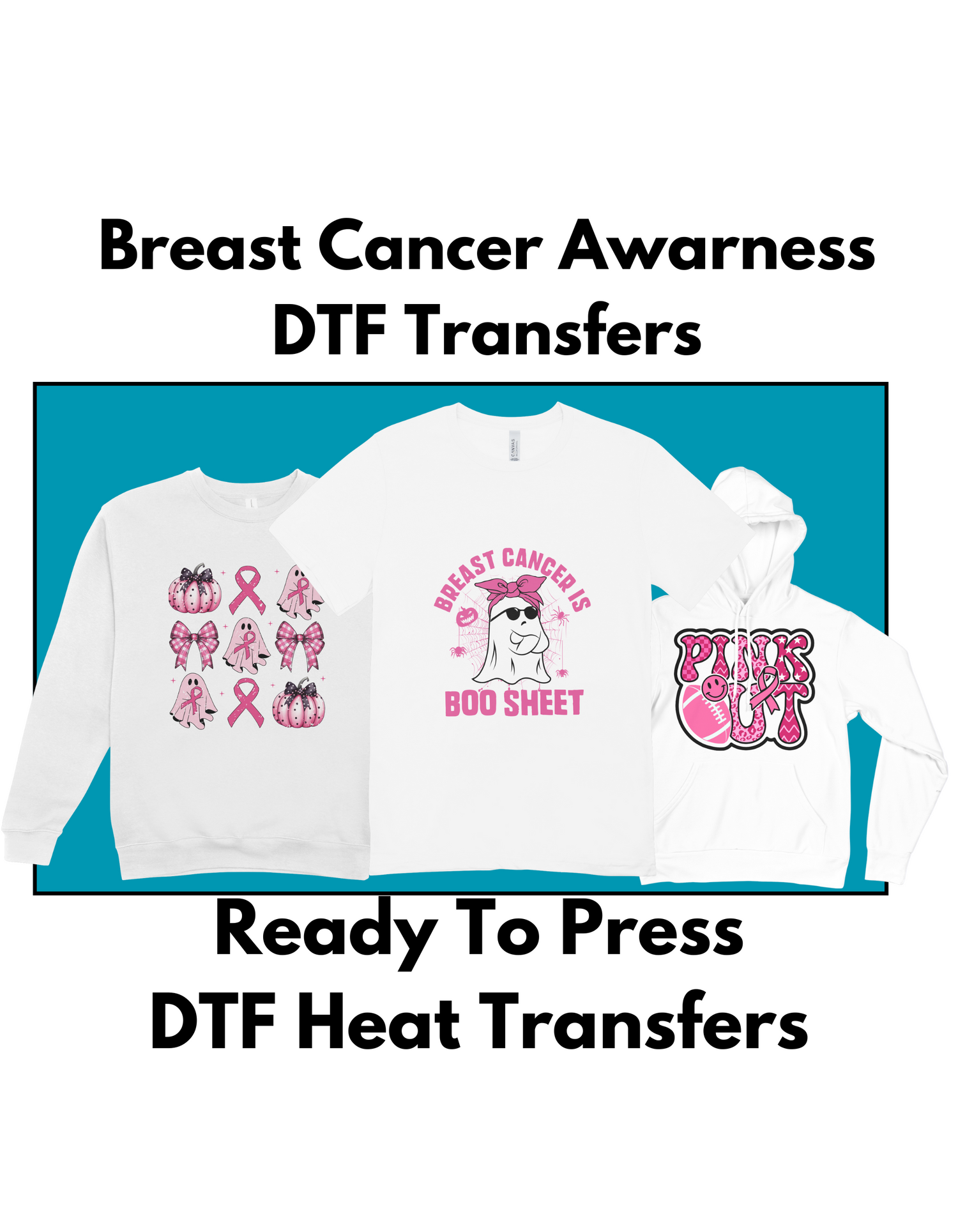 Breast Cancer Awareness DTF Transfers