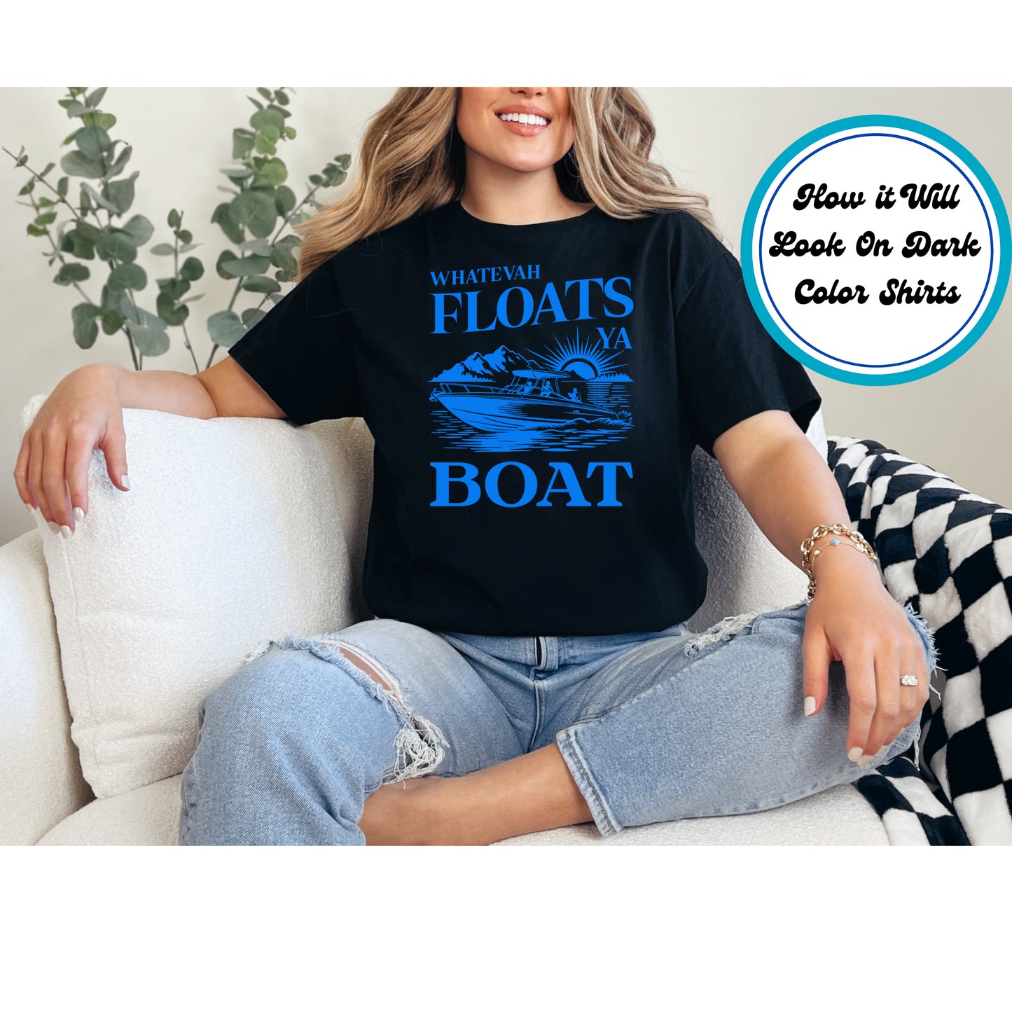 Summer DTF Transfer Iron On Heat Transfer - Ready to Press, Whatevah Floats Ya Boat DTF Transfer 10014