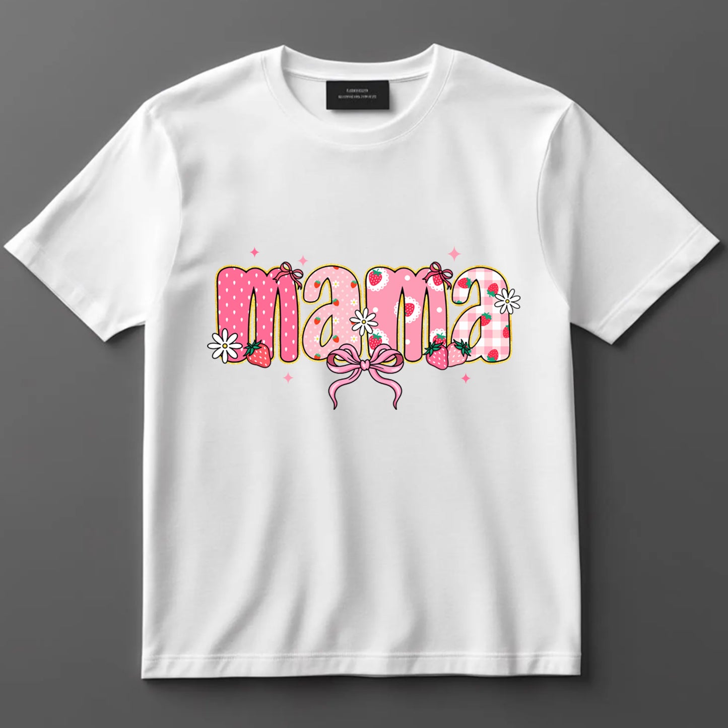 Mom DTF Transfer Iron On Heat Transfer - Ready to Press, Strawberry Mama DTF Transfer 10053