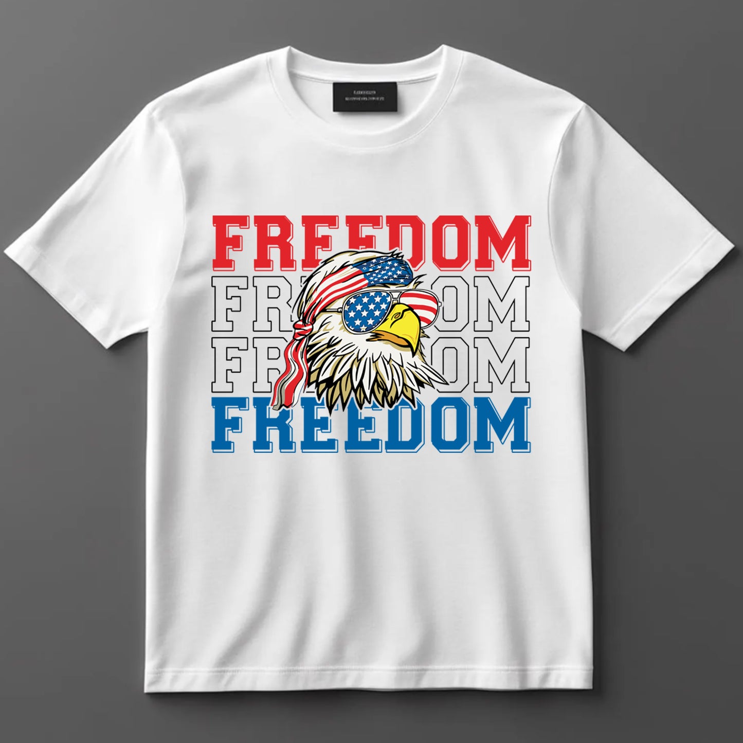 4th Of July DTF Transfer Iron On Heat Transfer - Ready to Press, Freedom Bald Eagle DTF Transfer 10058