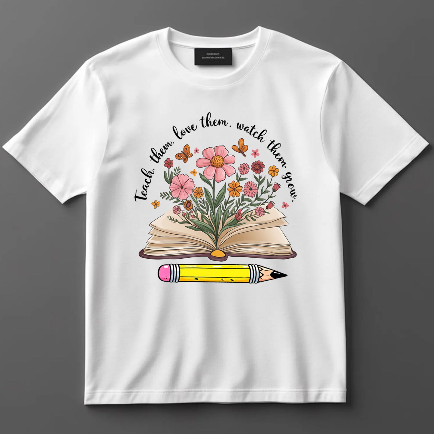 Teacher DTF Transfer Iron On Heat Transfer - Ready to Press, Teach Love Grow DTF Transfer 10083