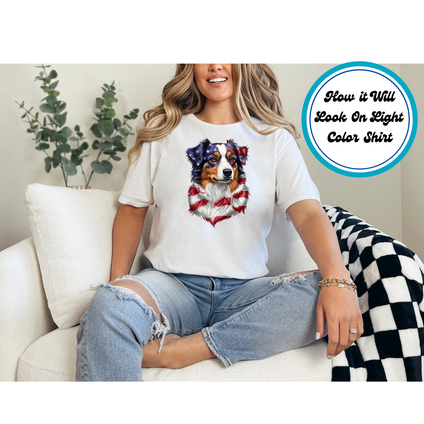 4th Of July DTF Transfer Iron On Heat Transfer - Ready to Press, Patriotic Dog DTF Transfer 10116