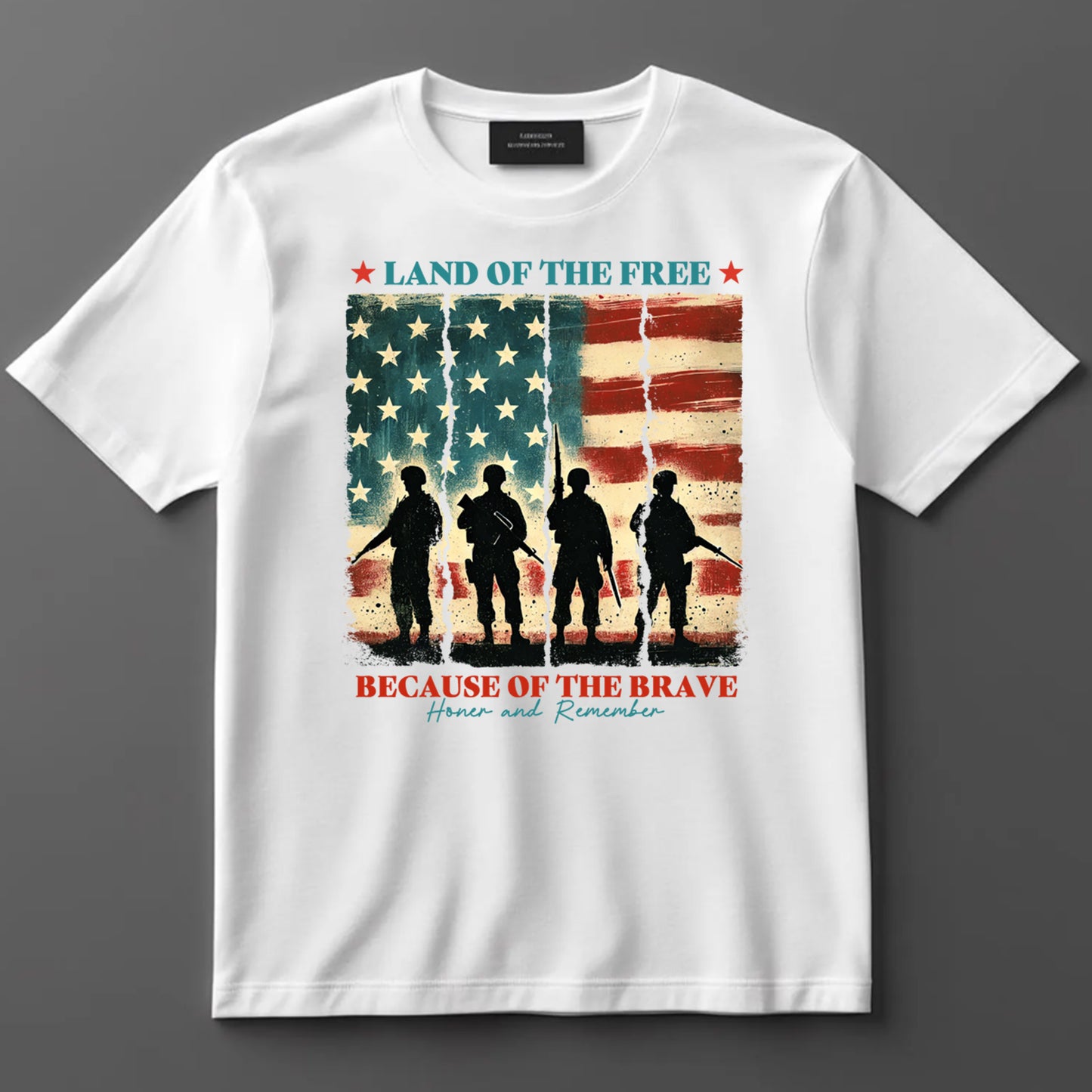 4th Of July DTF Transfer Iron On Heat Transfer - Ready to Press, Land of the Free Because of the Brave DTF Transfer 10141