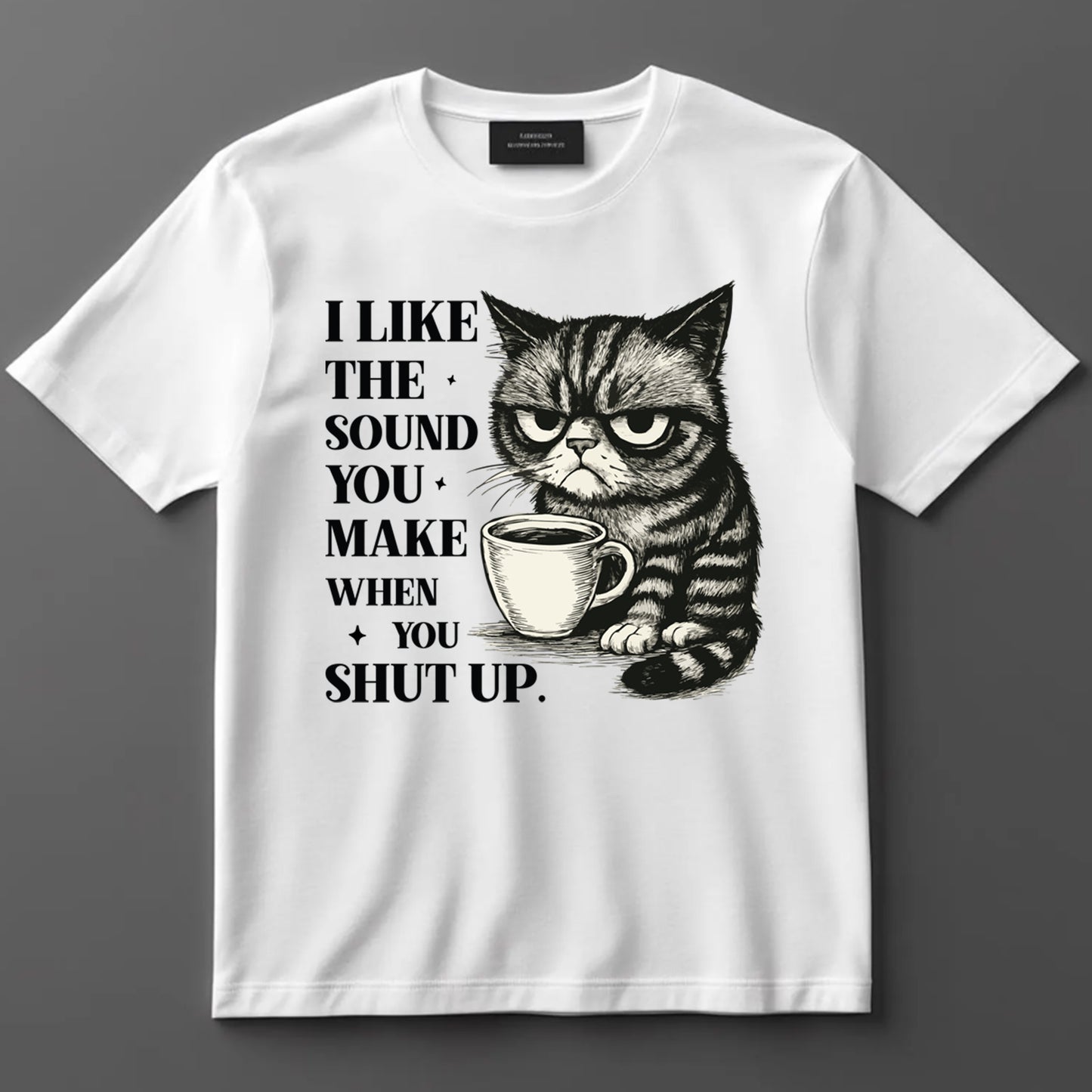 Funny DTF Transfer Iron On Heat Transfer - Ready to Press, Sarcastic Grumpy Cat DTF Transfer 10151