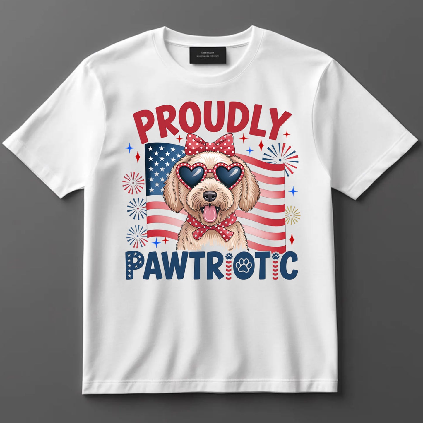 4th Of July DTF Transfer Iron On Heat Transfer - Ready to Press, Proudly Pawtriotic DTF Transfer 10162