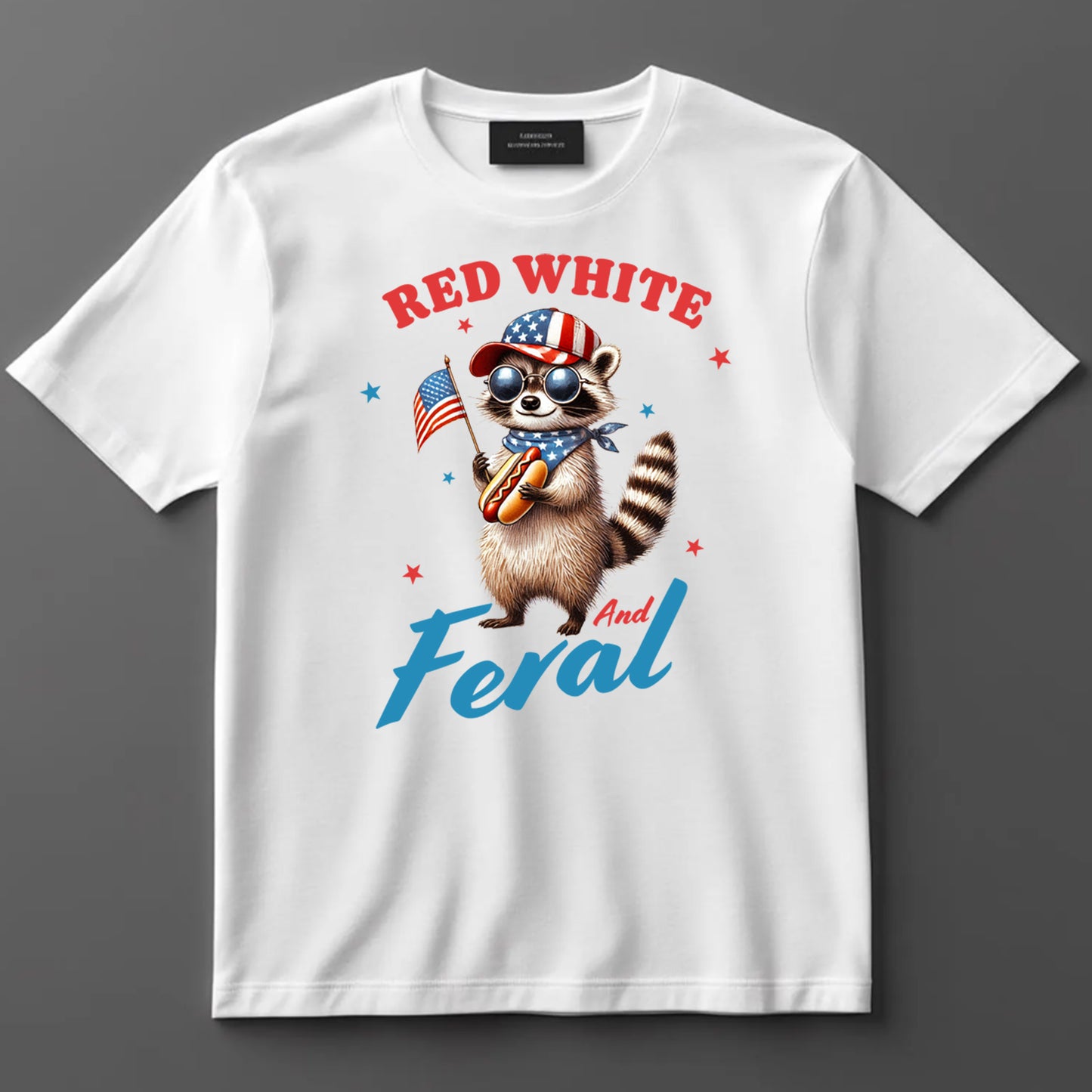 4th Of July DTF Transfer Iron On Heat Transfer - Ready to Press, Red White and Feral DTF Transfer 10165
