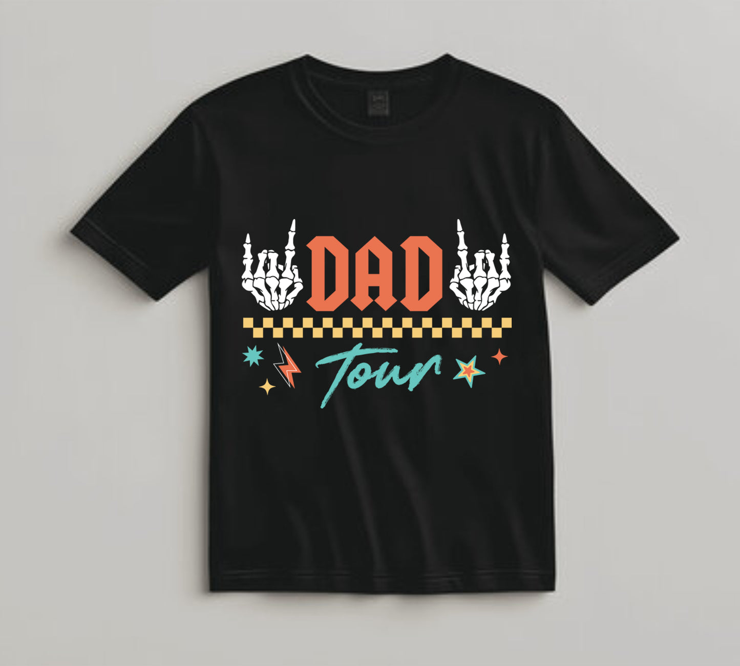 Dad DTF Transfer Iron On Heat Transfer - Ready to Press, Dad Tour Skeleton DTF Transfer 10189