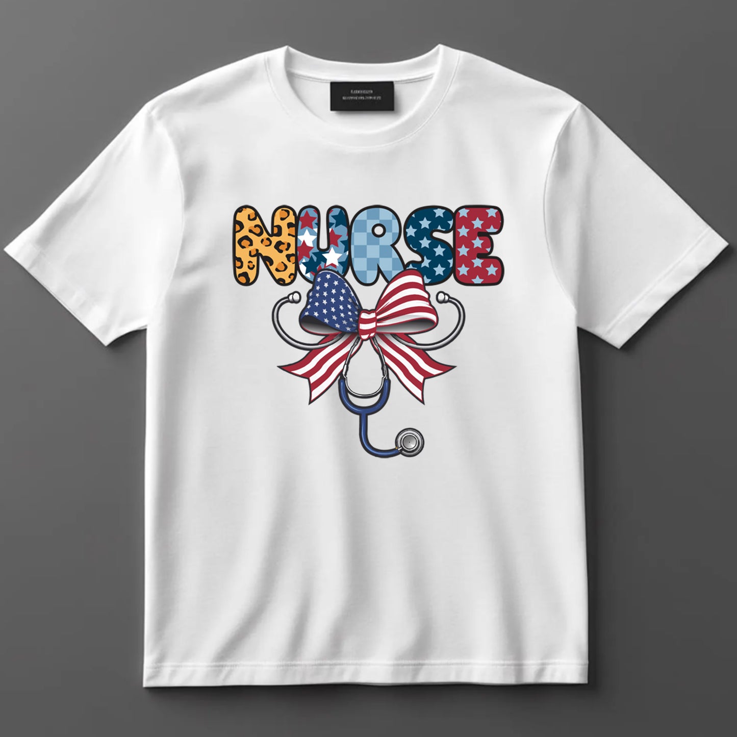 4th Of July DTF Transfer Iron On Heat Transfer - Ready to Press, Patriotic Nurse DTF Transfer 10208