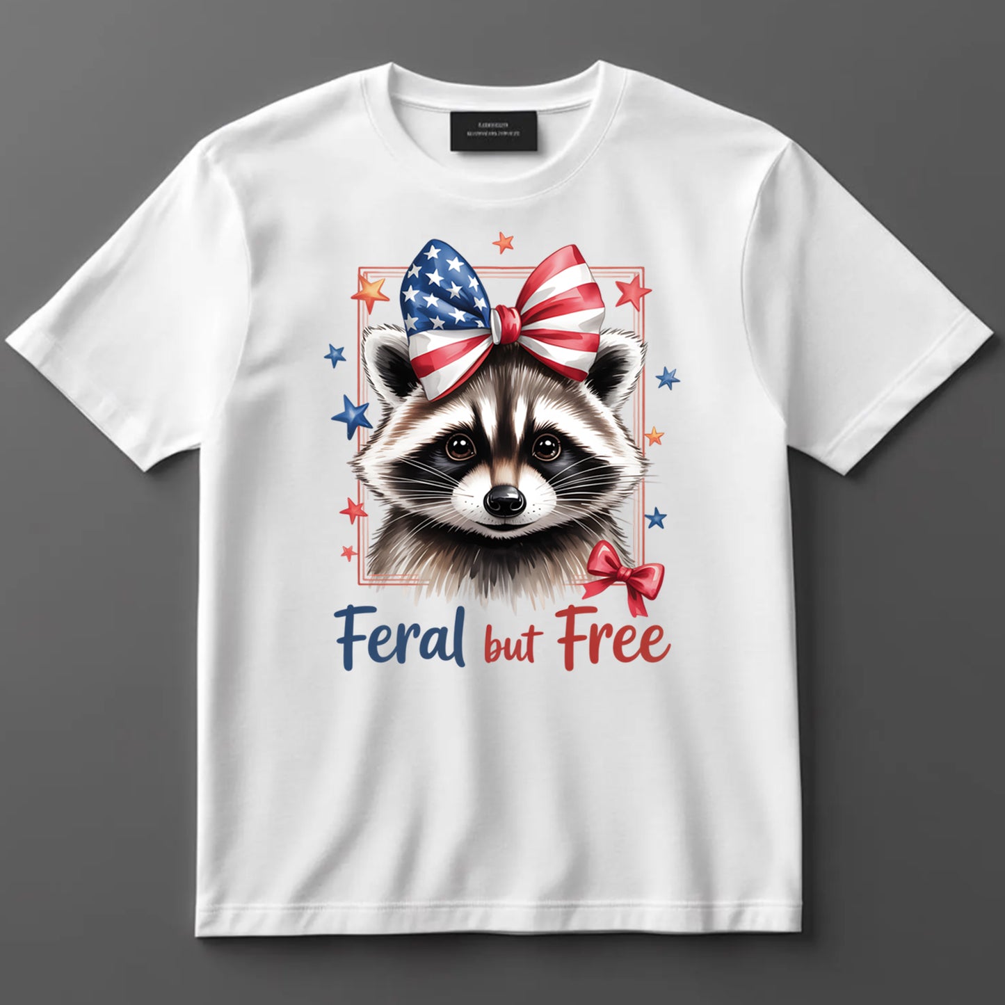 4th Of July DTF Transfer Iron On Heat Transfer - Ready to Press, Feral but Free Patriotic DTF Transfer 10215