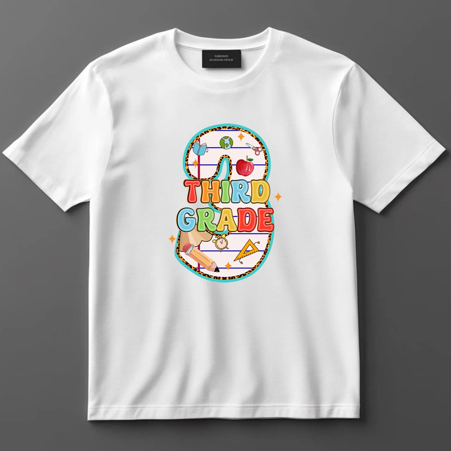 Back to School DTF Transfer Iron On Heat Transfer - Ready to Press, Third Grade DTF Transfer 10286
