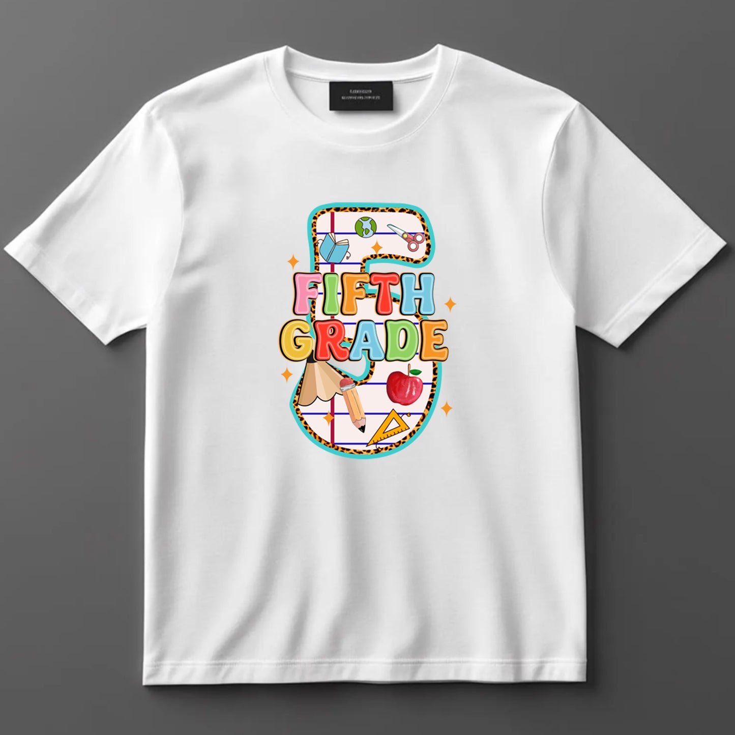 Back to School DTF Transfer Iron On Heat Transfer - Ready to Press, Fifth Grade DTF Transfer 10288