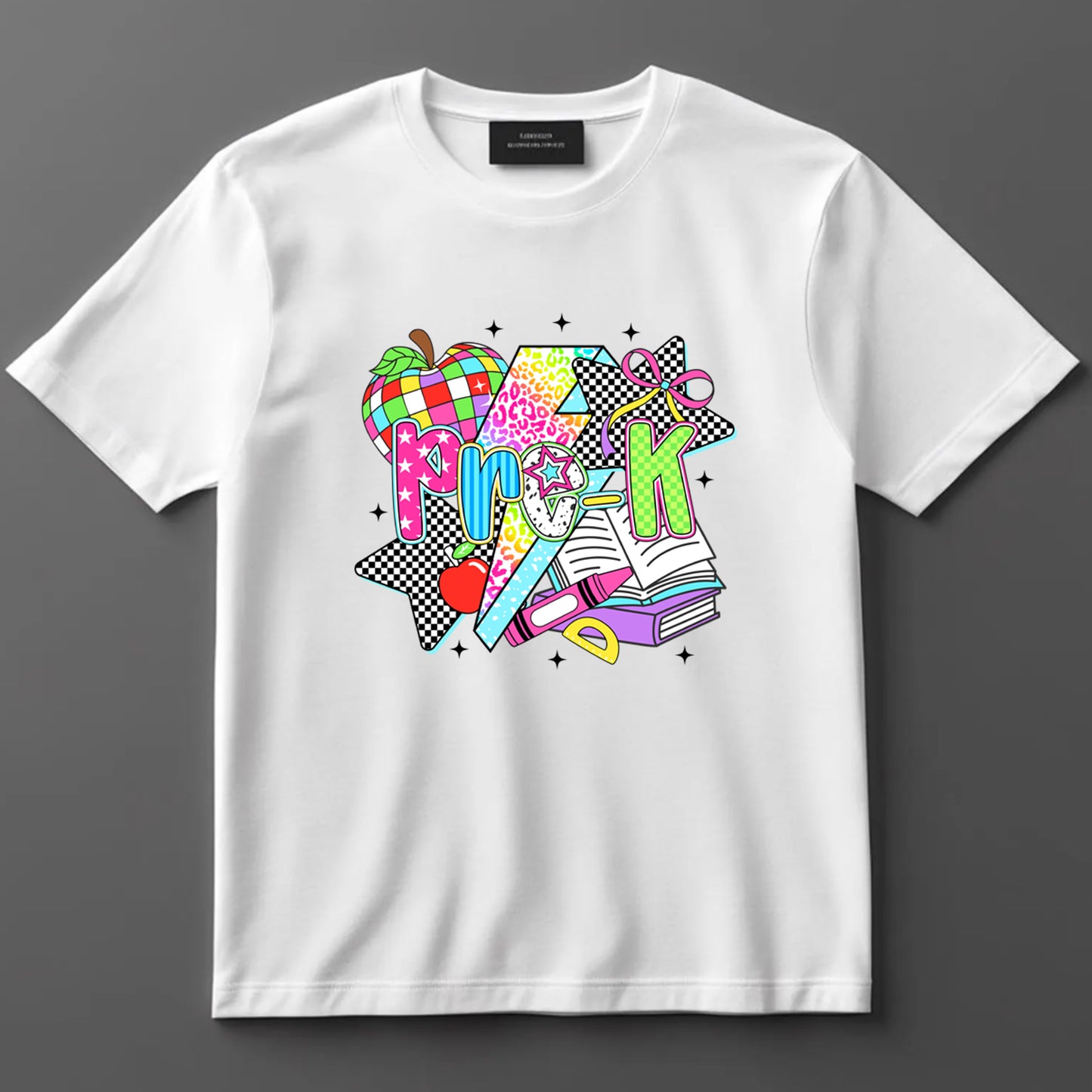 Back to School DTF Transfer Iron On Heat Transfer - Ready to Press, Pre-K School Icons DTF Transfer 10311