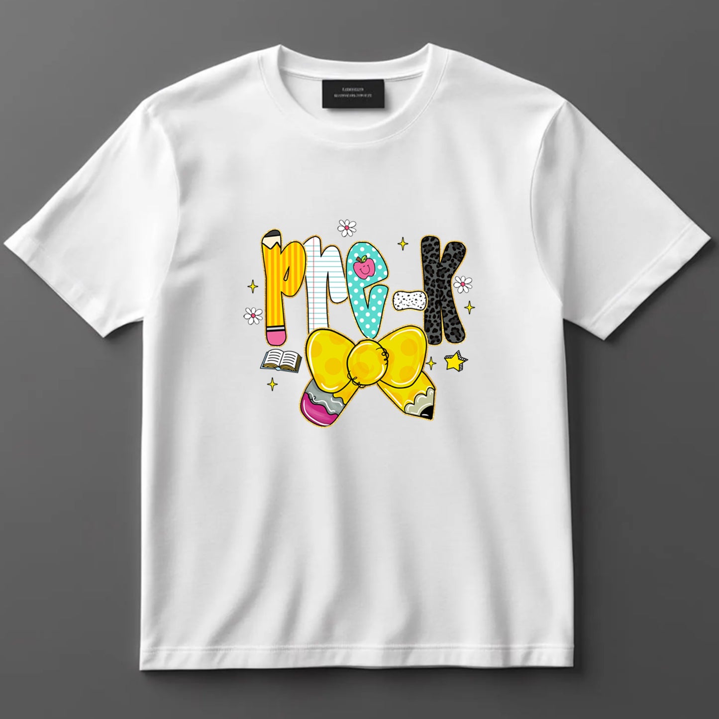 Back to School DTF Transfer Iron On Heat Transfer - Ready to Press, Pre-K School Icons DTF Transfer 10314