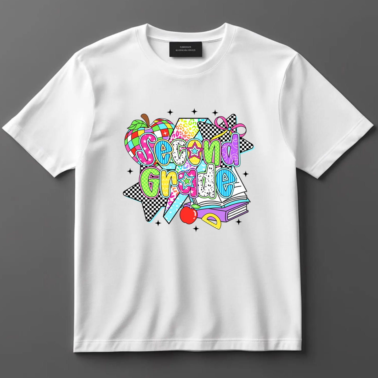 Back to School DTF Transfer Iron On Heat Transfer - Ready to Press, Second Grade Pop Art DTF Transfer 10326
