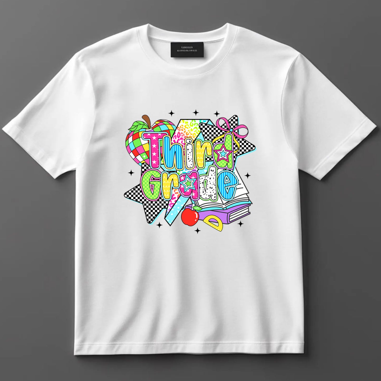 Back to School DTF Transfer Iron On Heat Transfer - Ready to Press, Third Grade Pop Art DTF Transfer 10333