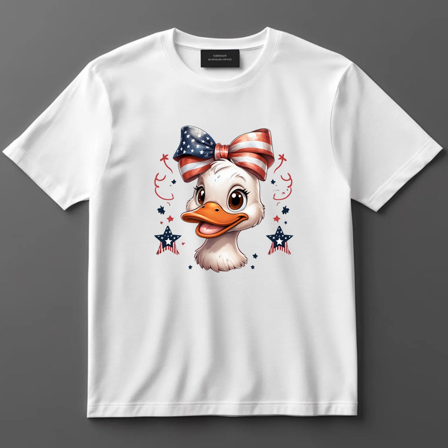 4th Of July DTF Transfer Iron On Heat Transfer - Ready to Press, Patriotic Duck DTF Transfer 10340