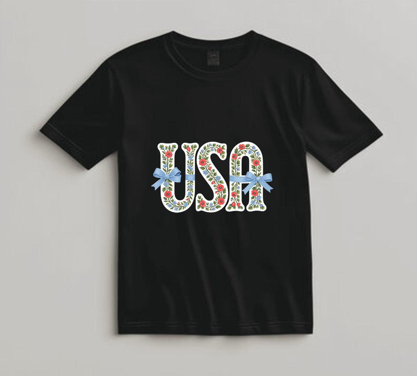 4th Of July DTF Transfer Iron On Heat Transfer - Ready to Press, Floral USA DTF Transfer 10341