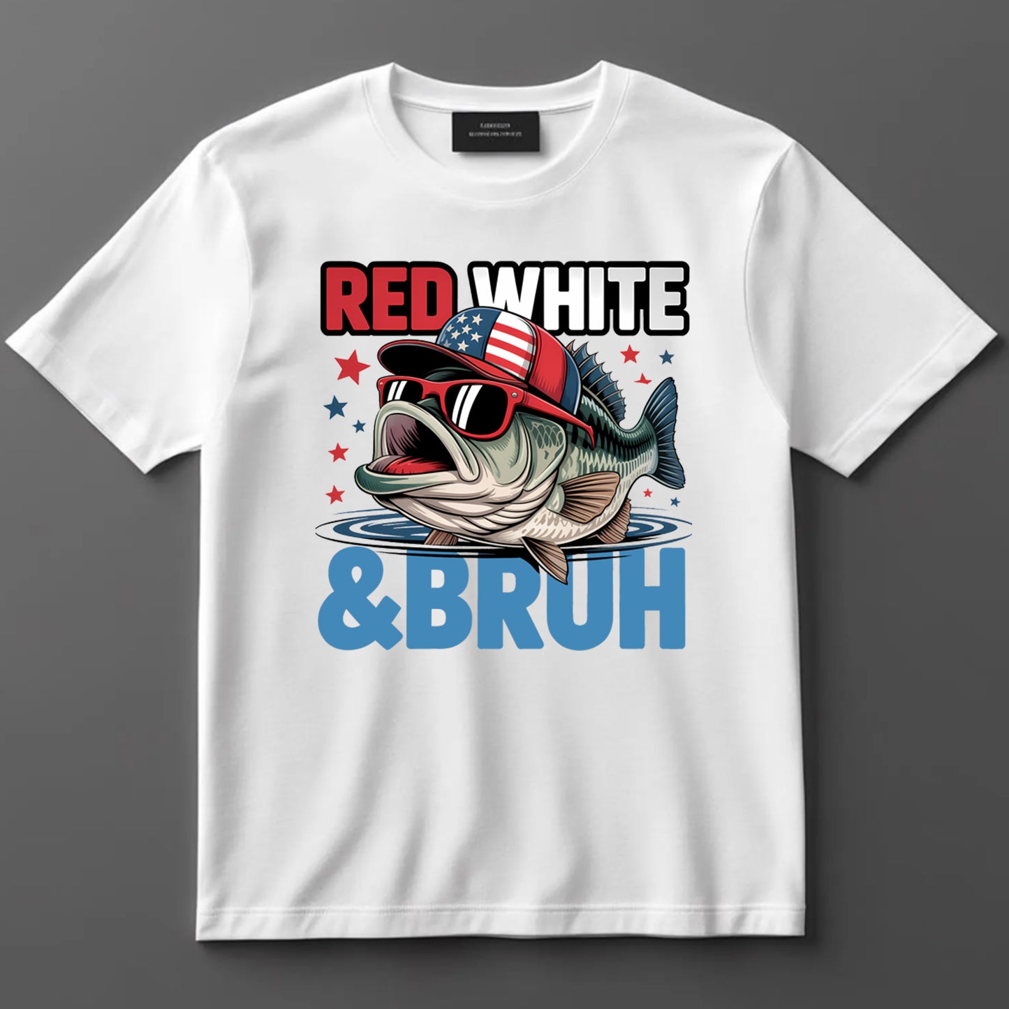 4th Of July DTF Transfer Iron On Heat Transfer - Ready to Press, Red White and Bruh DTF Transfer 10350