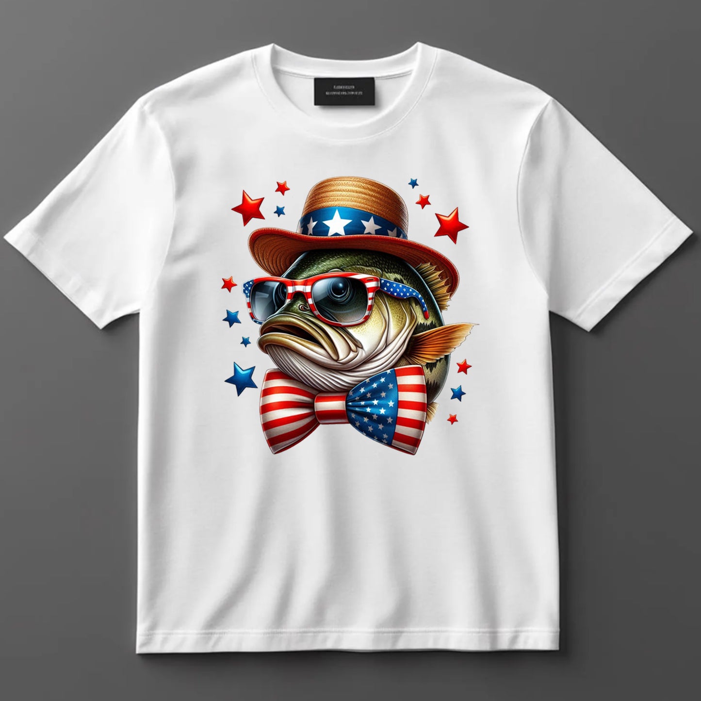 4th Of July DTF Transfer Iron On Heat Transfer - Ready to Press, Patriotic Bass DTF Transfer 10352