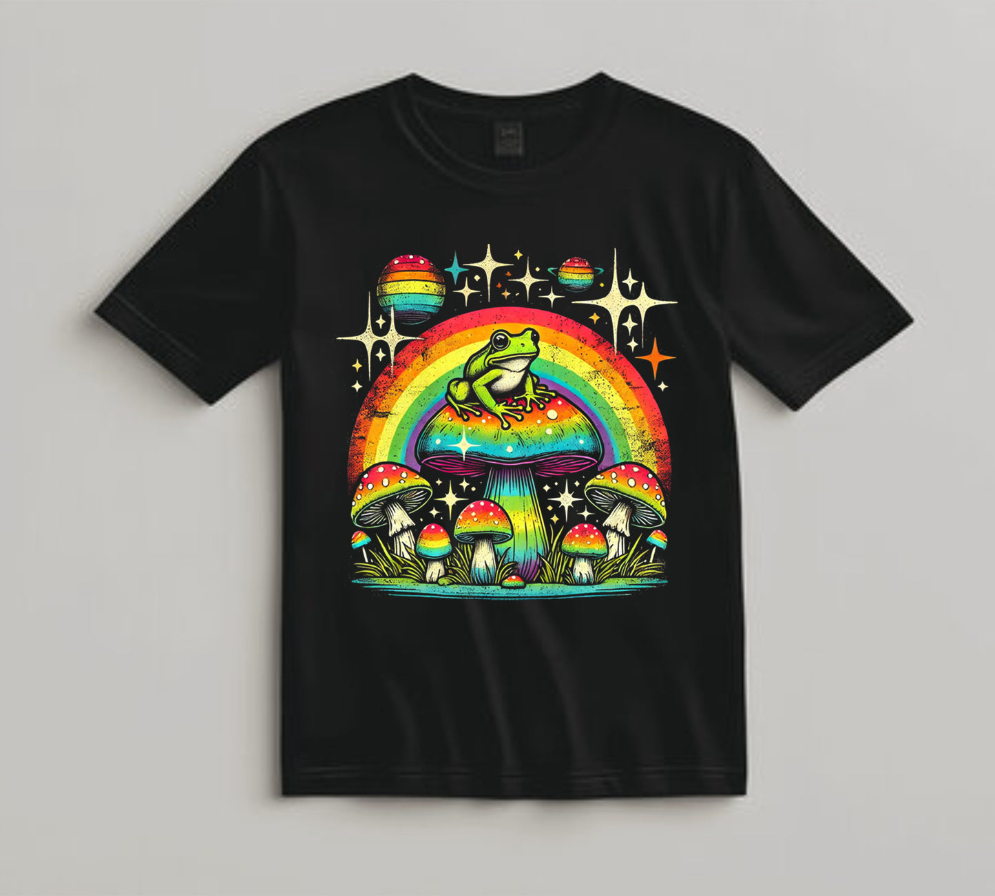 Pride DTF Transfer Iron On Heat Transfer - Ready to Press, Psychedelic Pride Frog DTF Transfer 10373