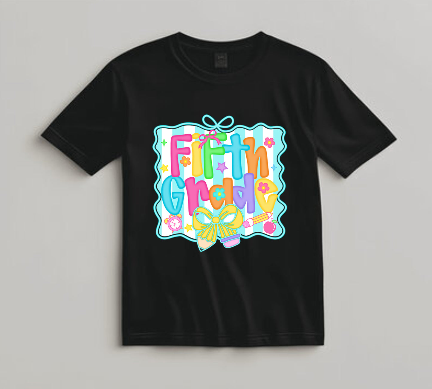 Back to School DTF Transfer Iron On Heat Transfer - Ready to Press, Fifth Grade DTF Transfer 10400