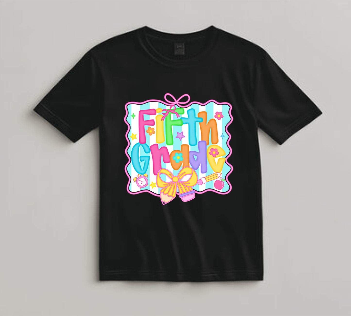 Back to School DTF Transfer Iron On Heat Transfer - Ready to Press, Fifth Grade DTF Transfer 10402