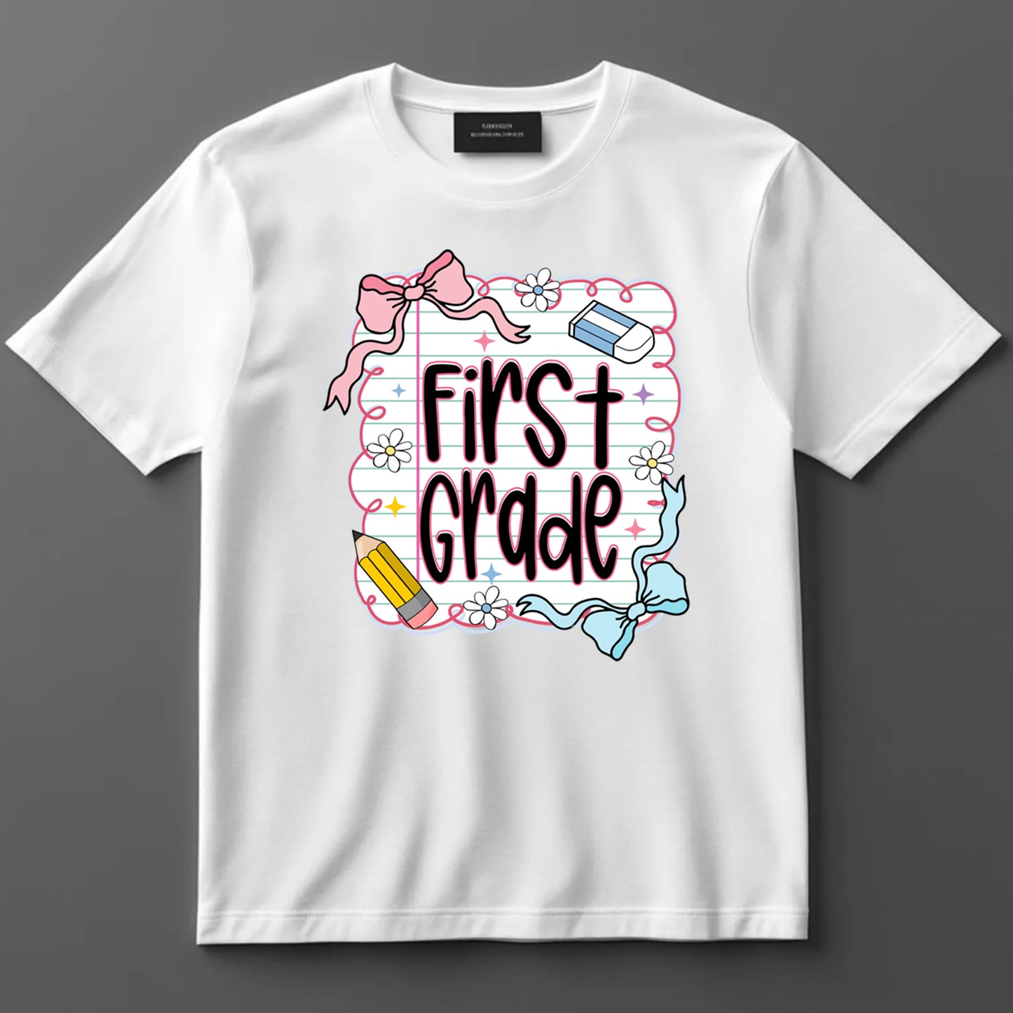 Back to School DTF Transfer Iron On Heat Transfer - Ready to Press, First Grade DTF Transfer 10409