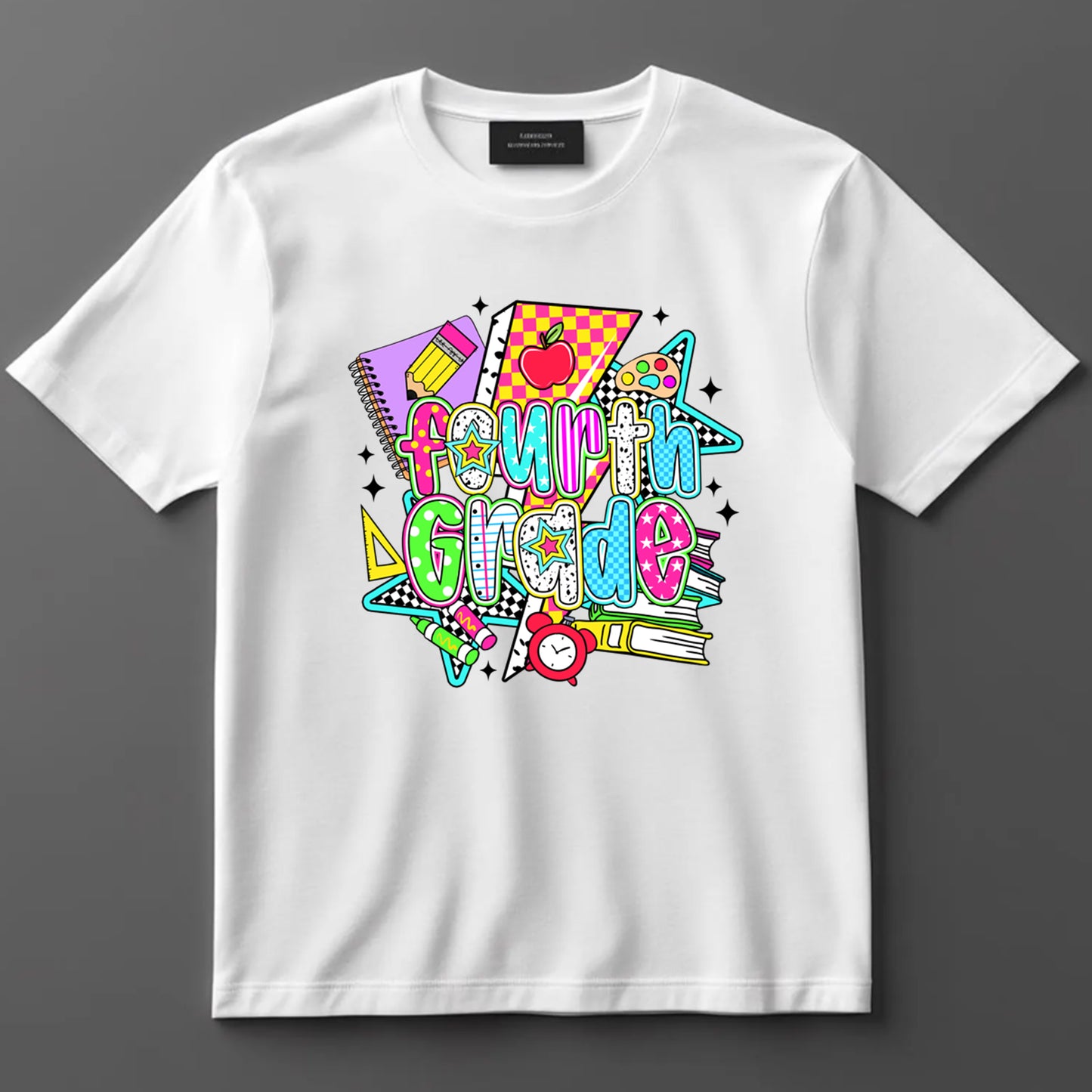 Back to School DTF Transfer Iron On Heat Transfer - Ready to Press, Fourth Grade DTF Transfer 10413