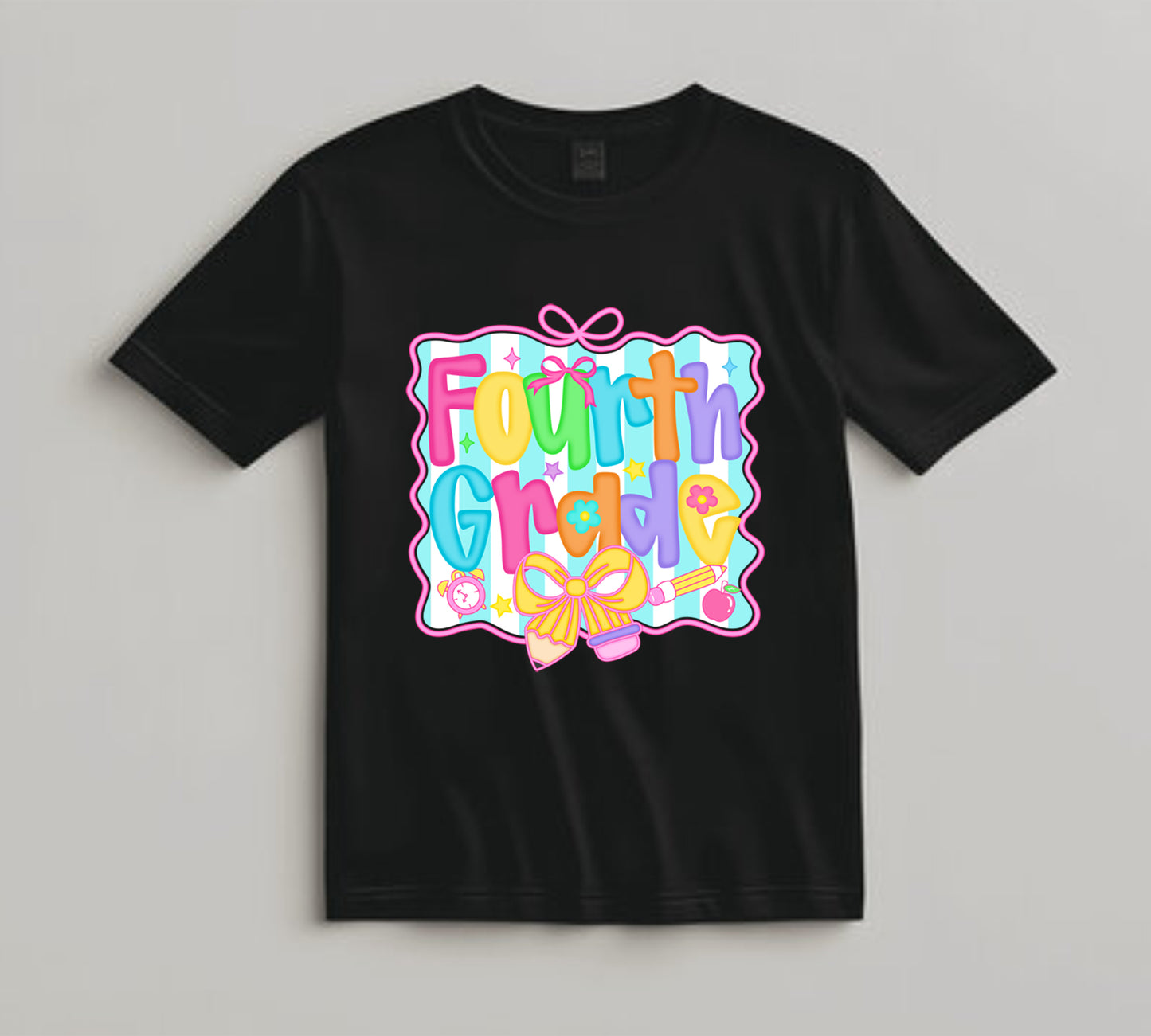 Back to School DTF Transfer Iron On Heat Transfer - Ready to Press, Fourth Grade DTF Transfer 10414