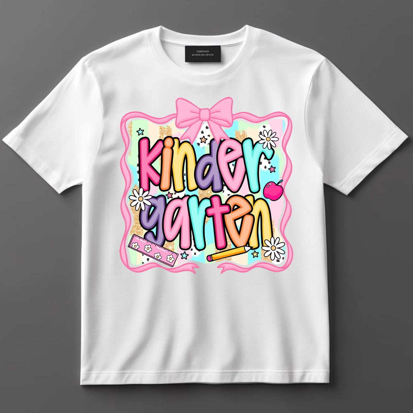 Back to School DTF Transfer Iron On Heat Transfer - Ready to Press, Kindergarten DTF Transfer 10417