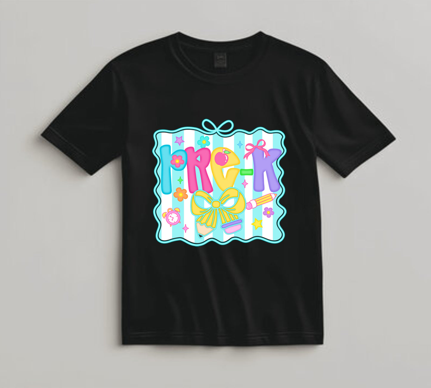 Back to School DTF Transfer Iron On Heat Transfer - Ready to Press, Pastel Pre-K DTF Transfer 10428