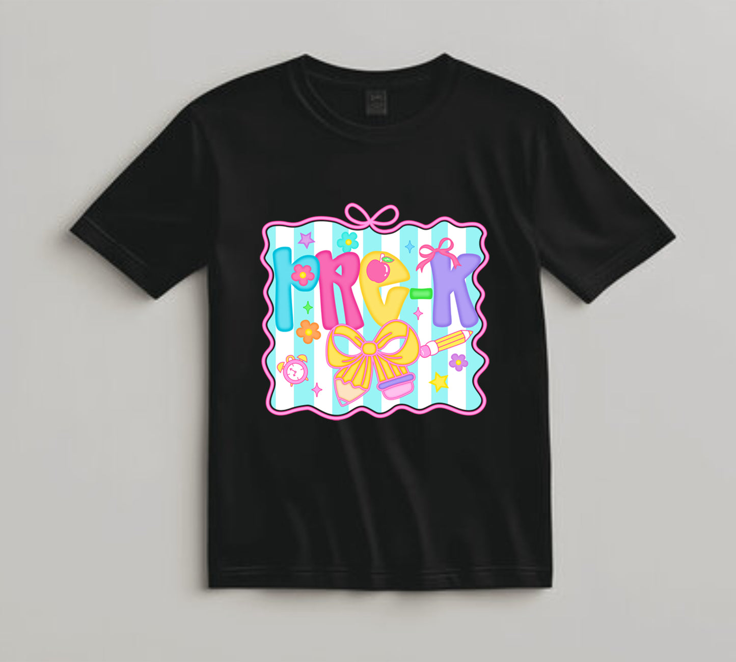 Back to School DTF Transfer Iron On Heat Transfer - Ready to Press, Pastel Pre-K DTF Transfer 10430