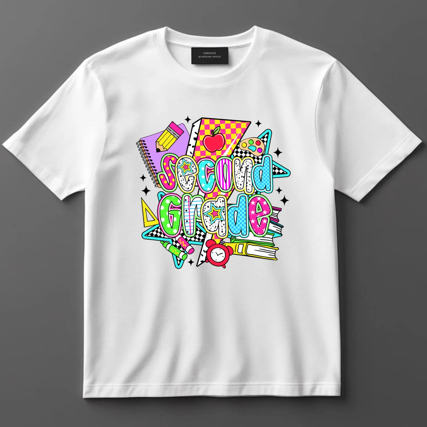 Back to School DTF Transfer Iron On Heat Transfer - Ready to Press, Second Grade Pop Art DTF Transfer 10433