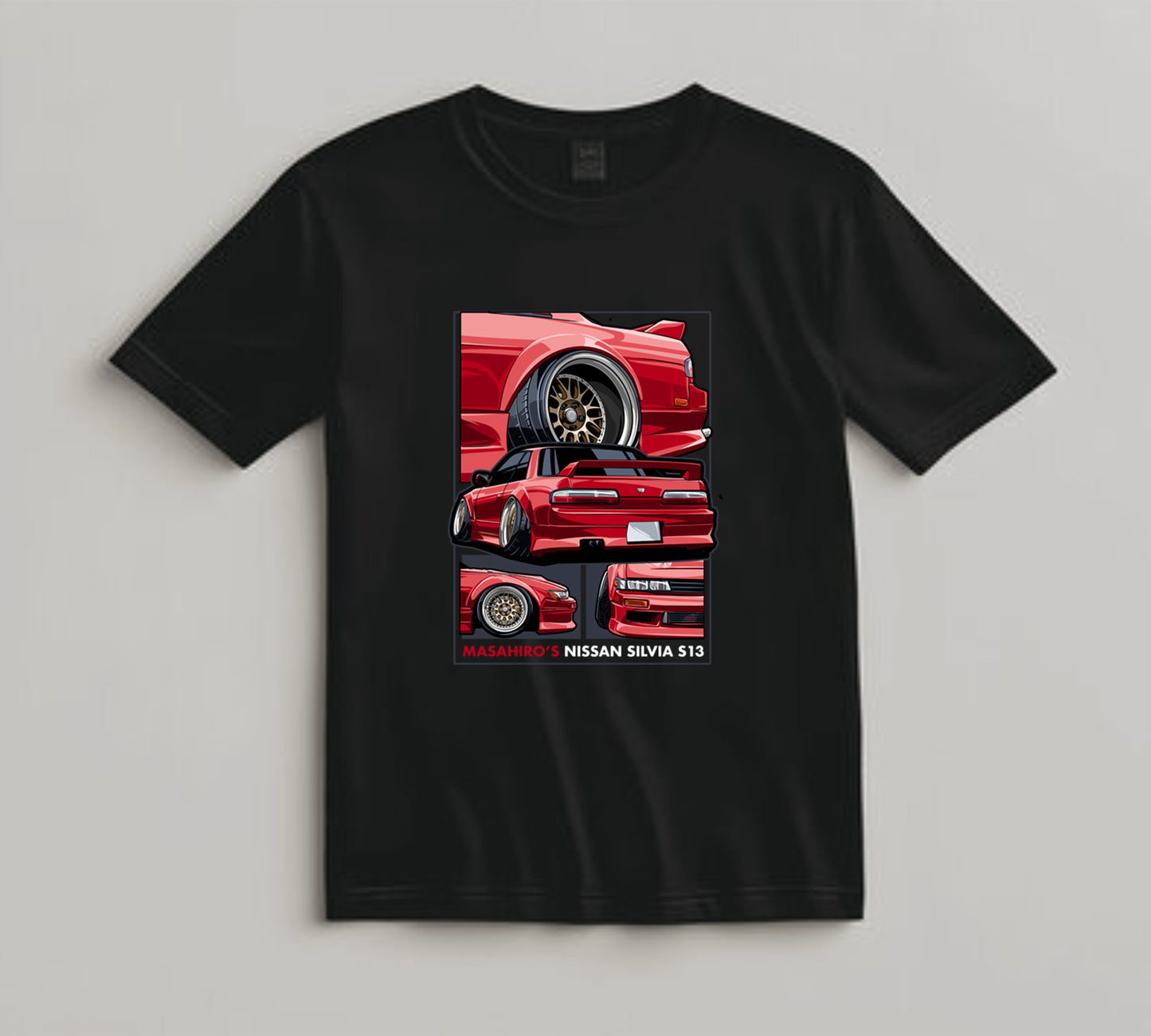 Jdm Car DTF Transfer Iron On Heat Transfer - Ready to Press, Red Drift Car DTF Transfer 10448