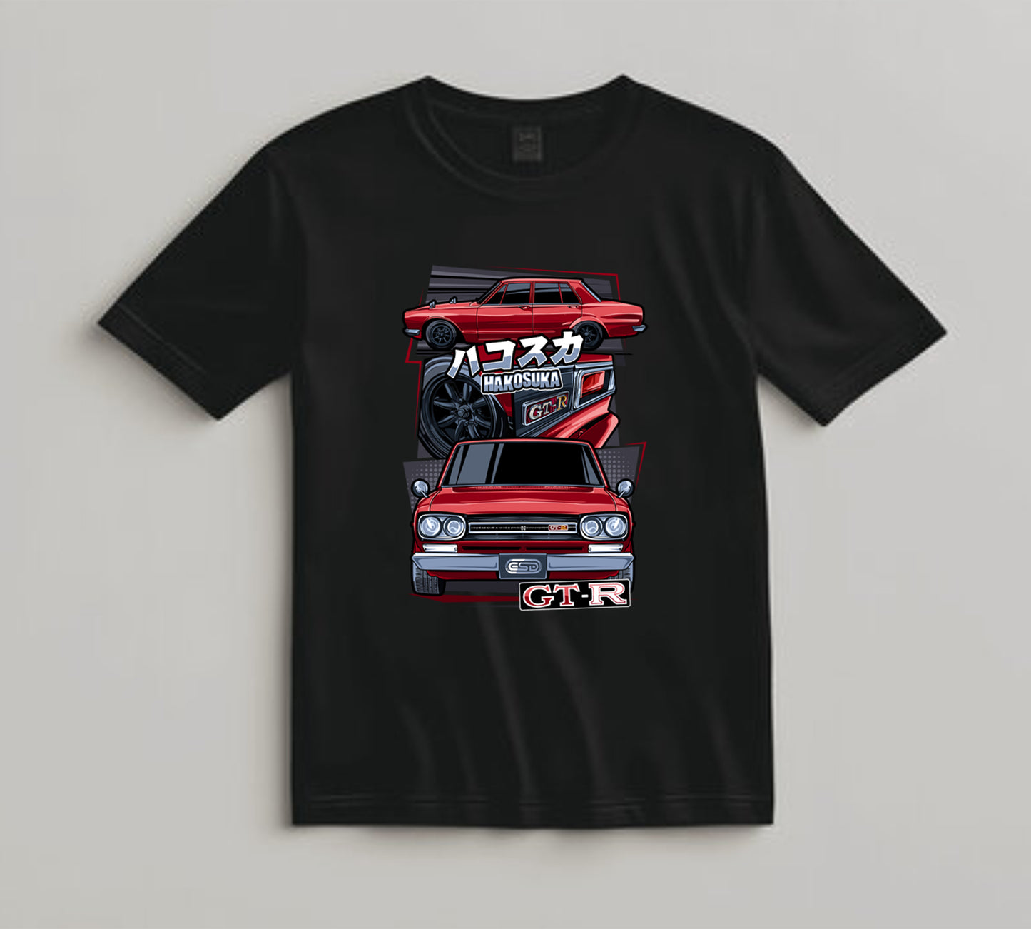 Jdm Car DTF Transfer Iron On Heat Transfer - Ready to Press, Red Vintage Box-Style Tuner Car DTF Transfer 10453