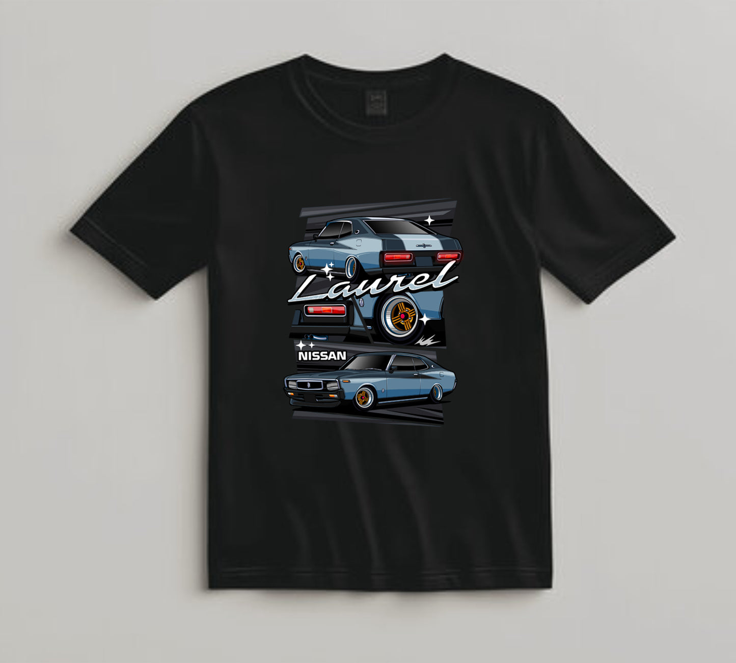 Jdm Car DTF Transfer Iron On Heat Transfer - Ready to Press, Classic Gray Sedan DTF Transfer 10455