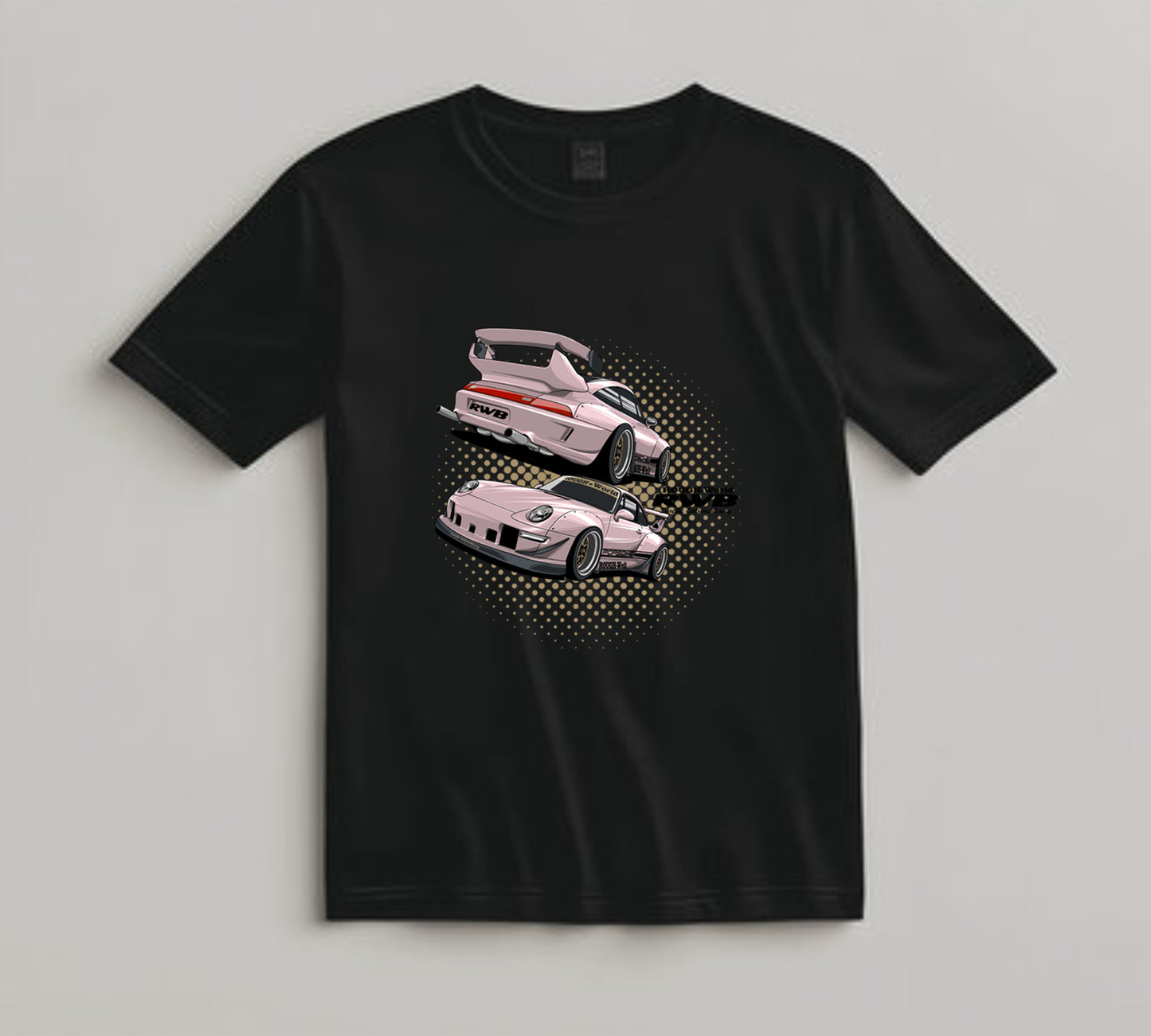 Jdm Car DTF Transfer Iron On Heat Transfer - Ready to Press, Pink Widebody Track Car DTF Transfer 10459