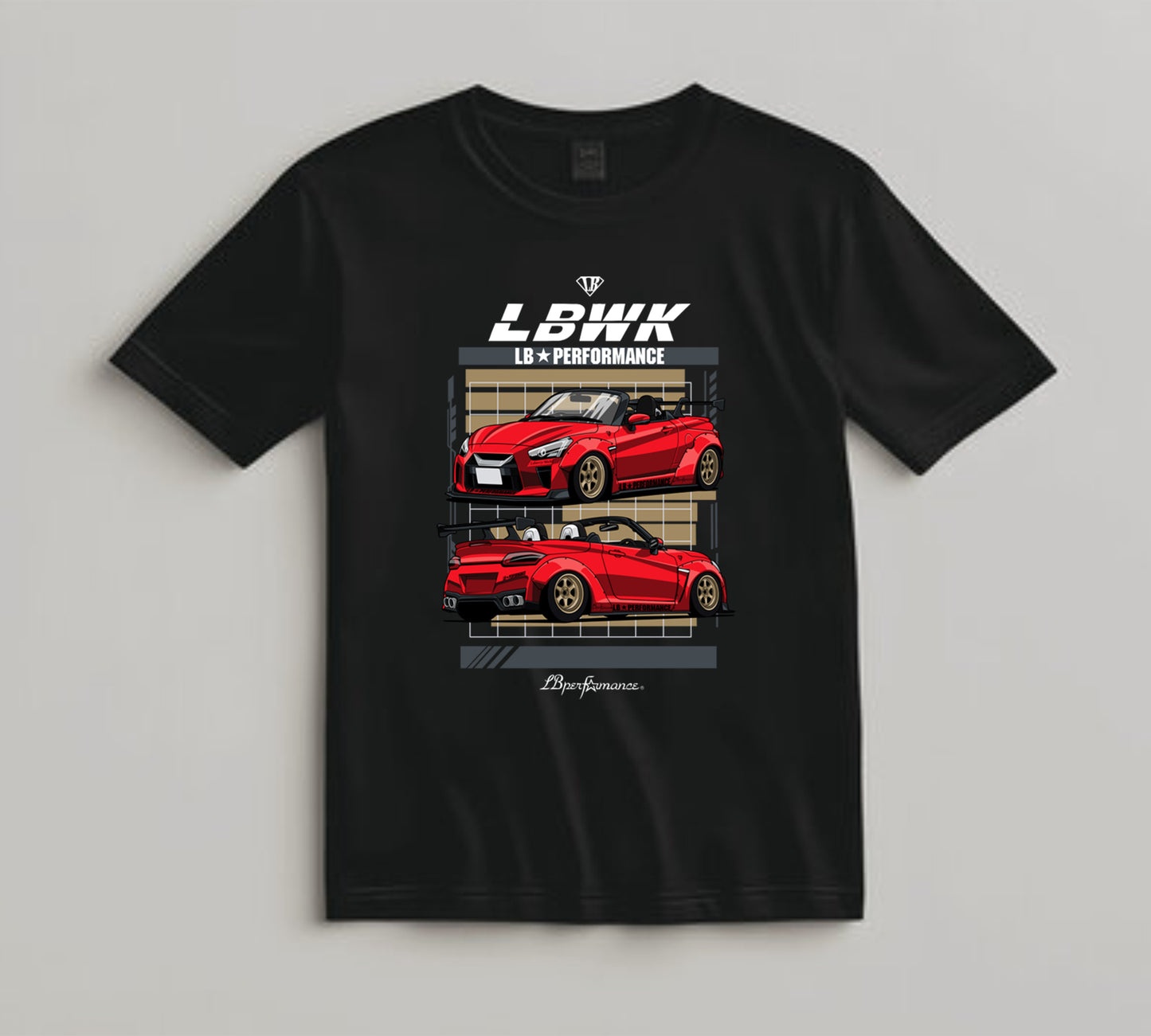 Jdm Car DTF Transfer Iron On Heat Transfer - Ready to Press, Red Convertible Widebody Car DTF Transfer 10461
