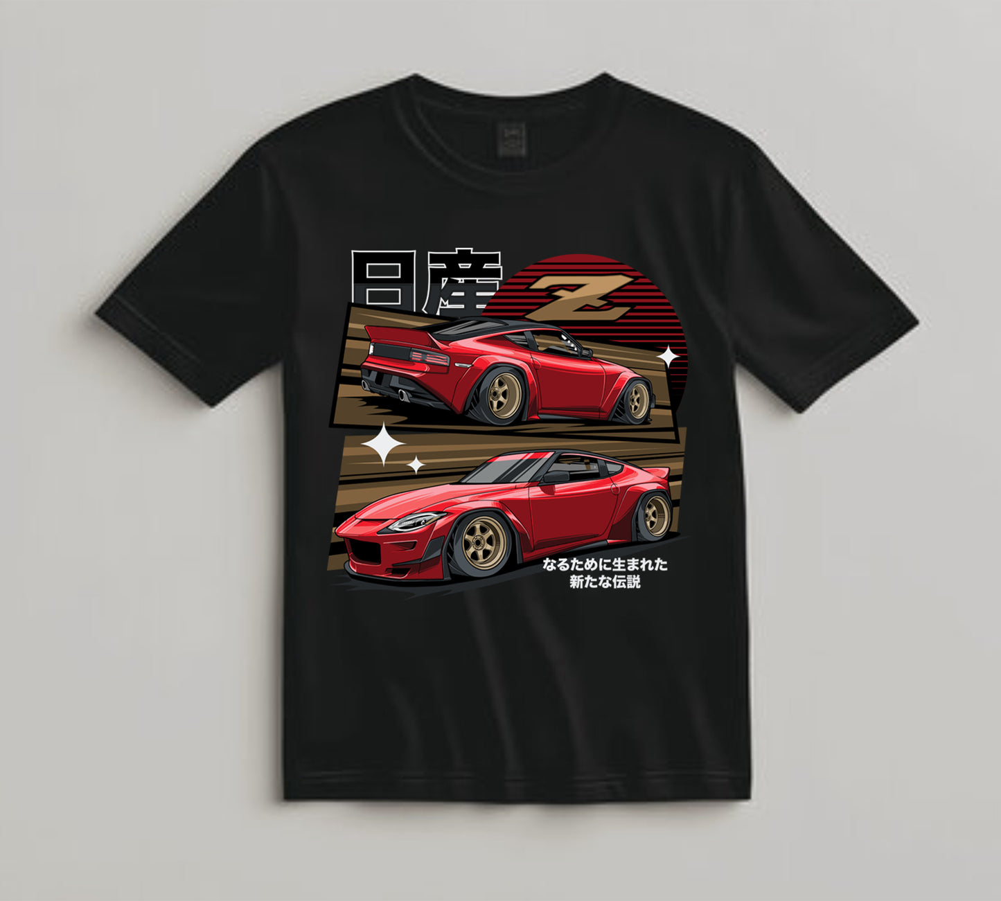 Jdm Car DTF Transfer Iron On Heat Transfer - Ready to Press, Red Widebody Performance Coupe DTF Transfer 10467