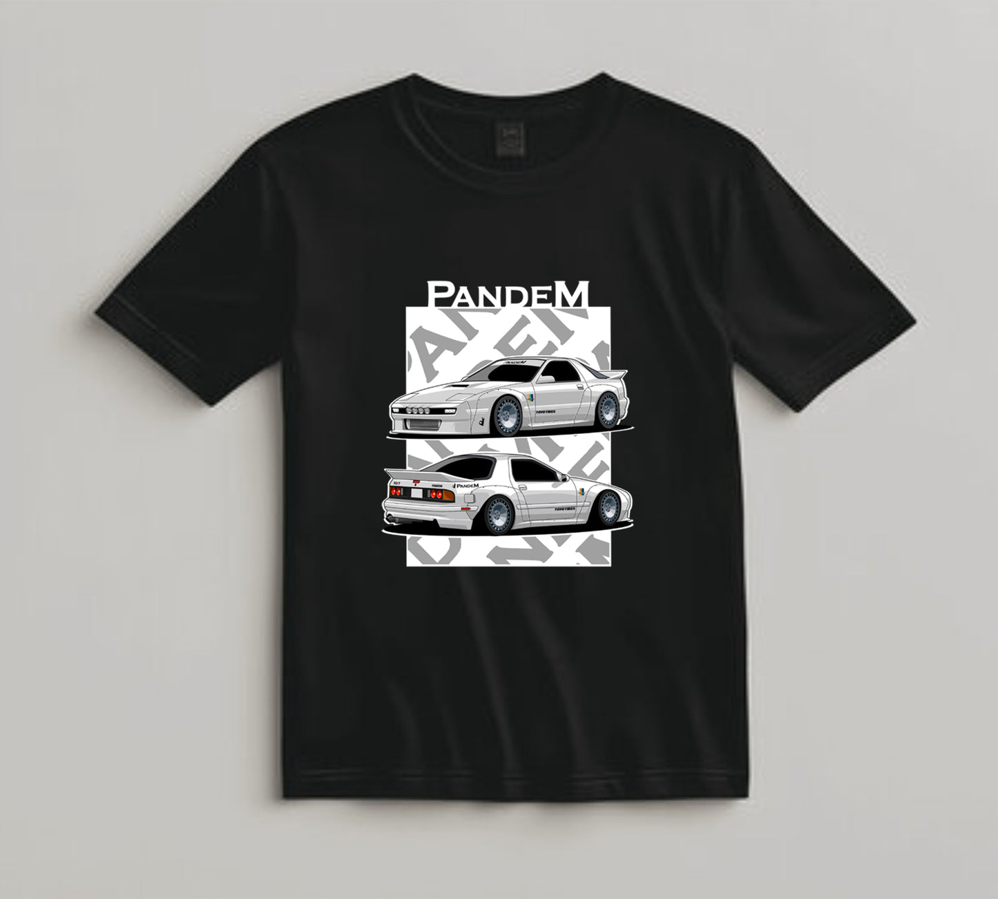 Streetwear DTF Transfer Iron On Heat Transfer - Ready to Press, Silver Retro Tuner Coupe DTF Transfer 10468