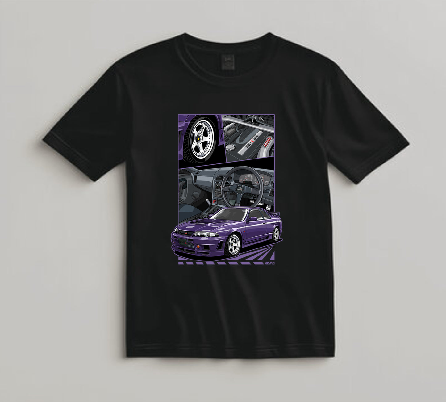 Streetwear DTF Transfer Iron On Heat Transfer - Ready to Press, Purple Tuner Coupe DTF Transfer 10469