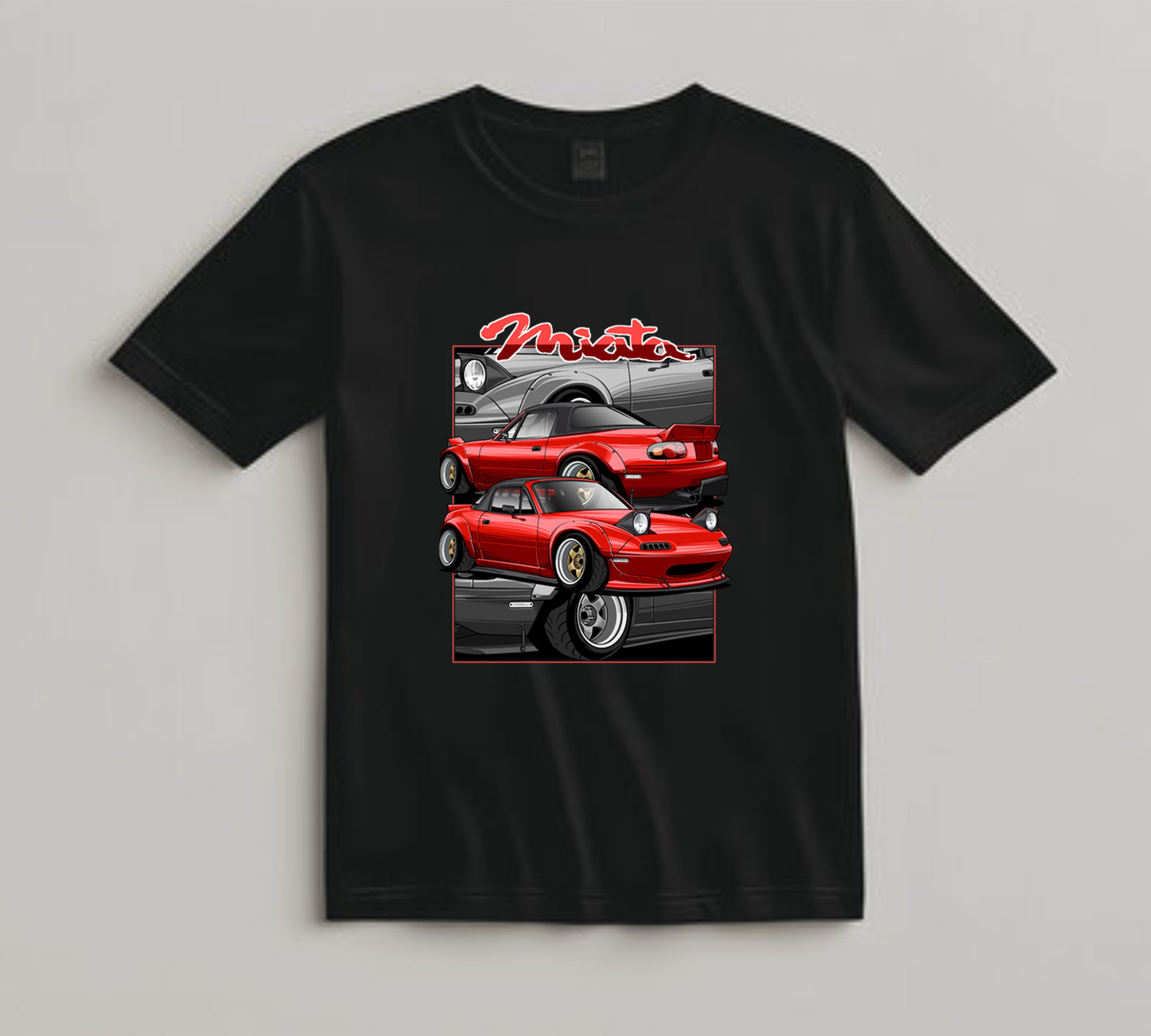 Jdm Car DTF Transfer Iron On Heat Transfer - Ready to Press, Red Roadster DTF Transfer 10472
