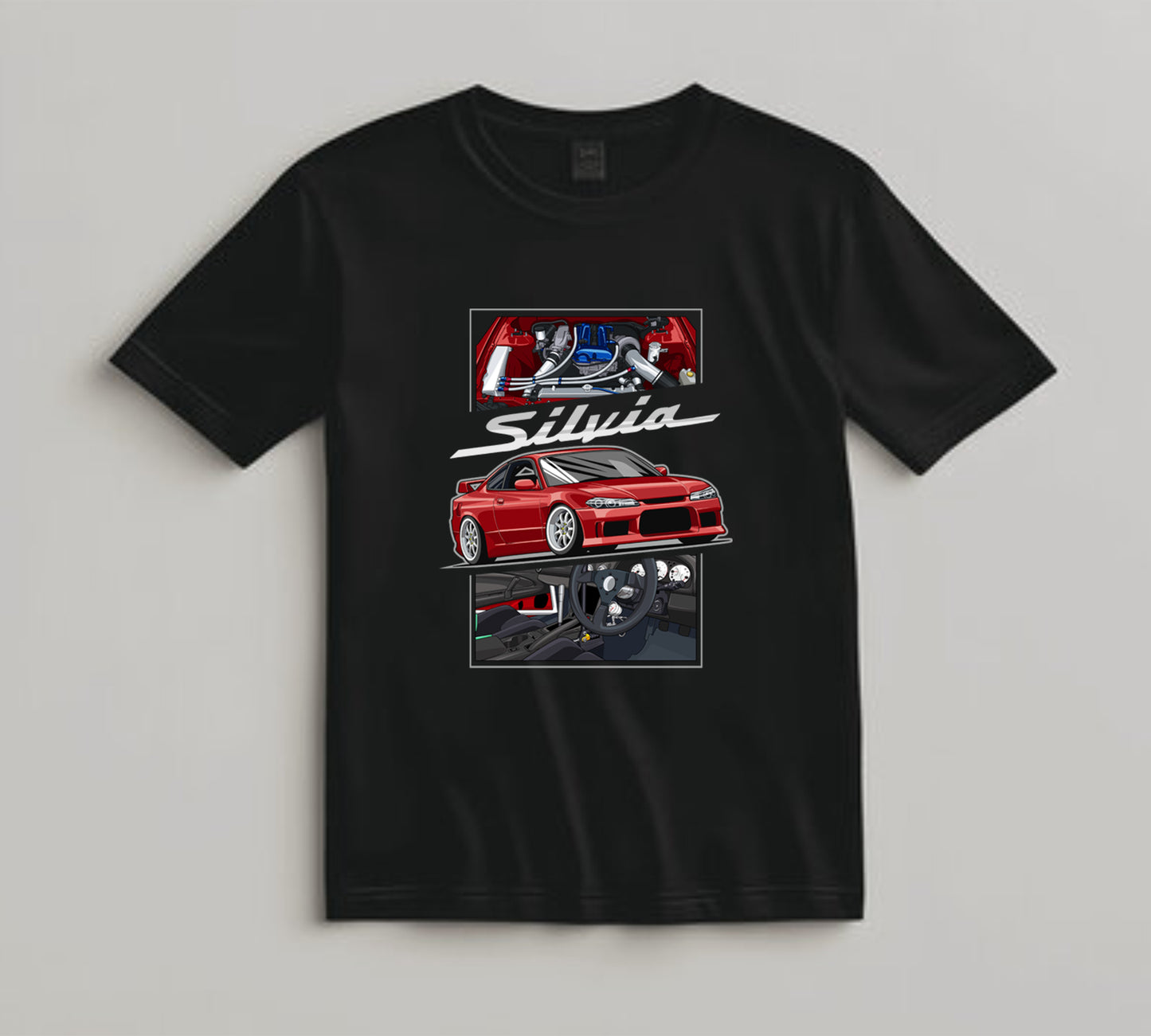 Jdm Car DTF Transfer Iron On Heat Transfer - Ready to Press, Red Drift Coupe DTF Transfer 10476