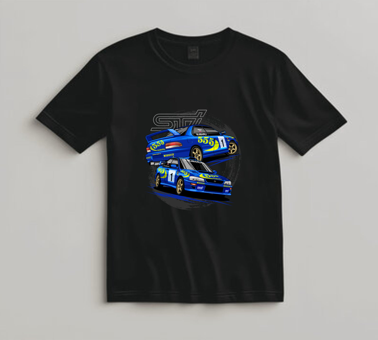 Jdm Car DTF Transfer Iron On Heat Transfer - Ready to Press, Rally Turbo Blue Sedan DTF Transfer 10485