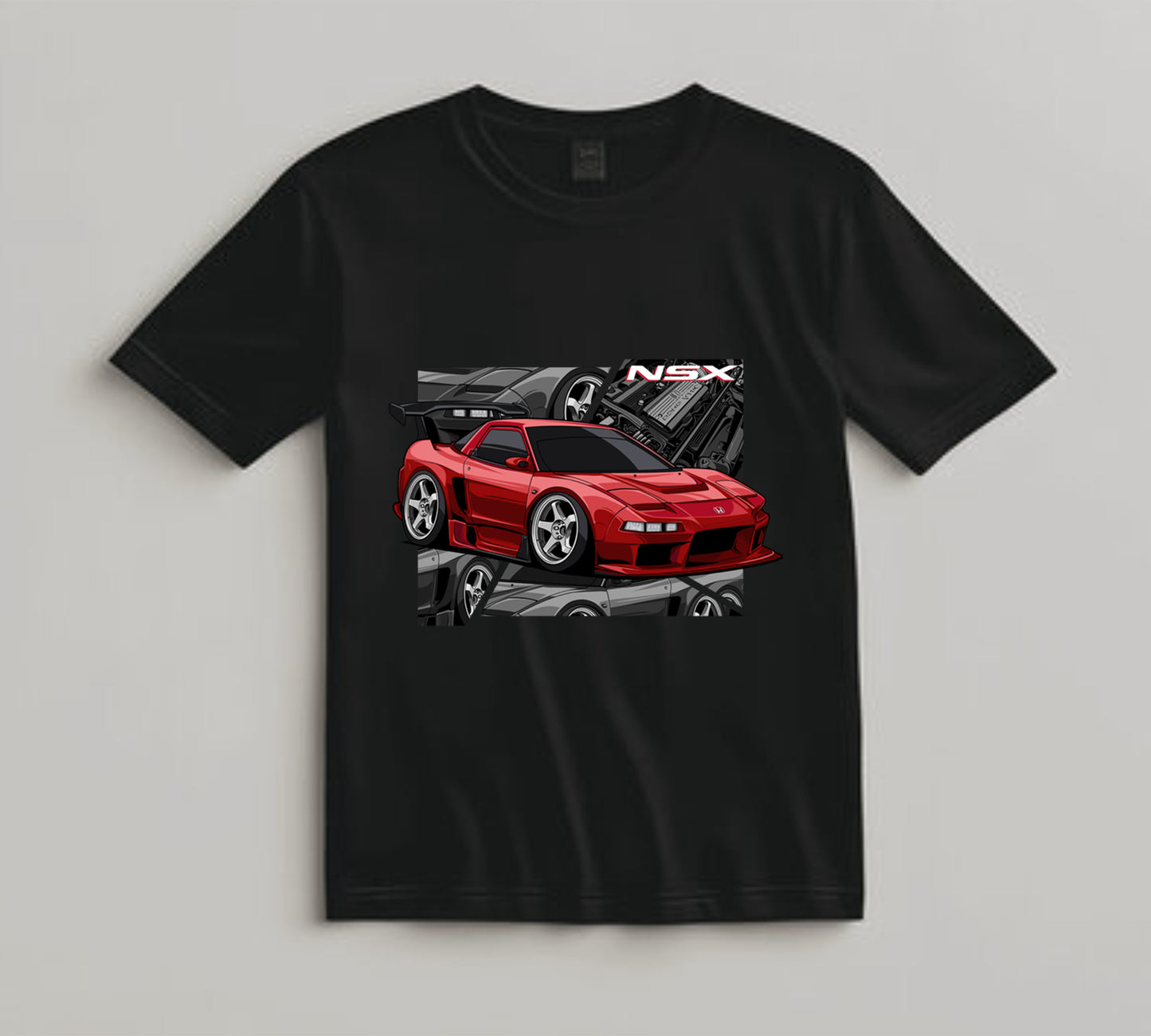 Jdm Car DTF Transfer Iron On Heat Transfer - Ready to Press, Red Mid-Engine Coupe DTF Transfer 10486