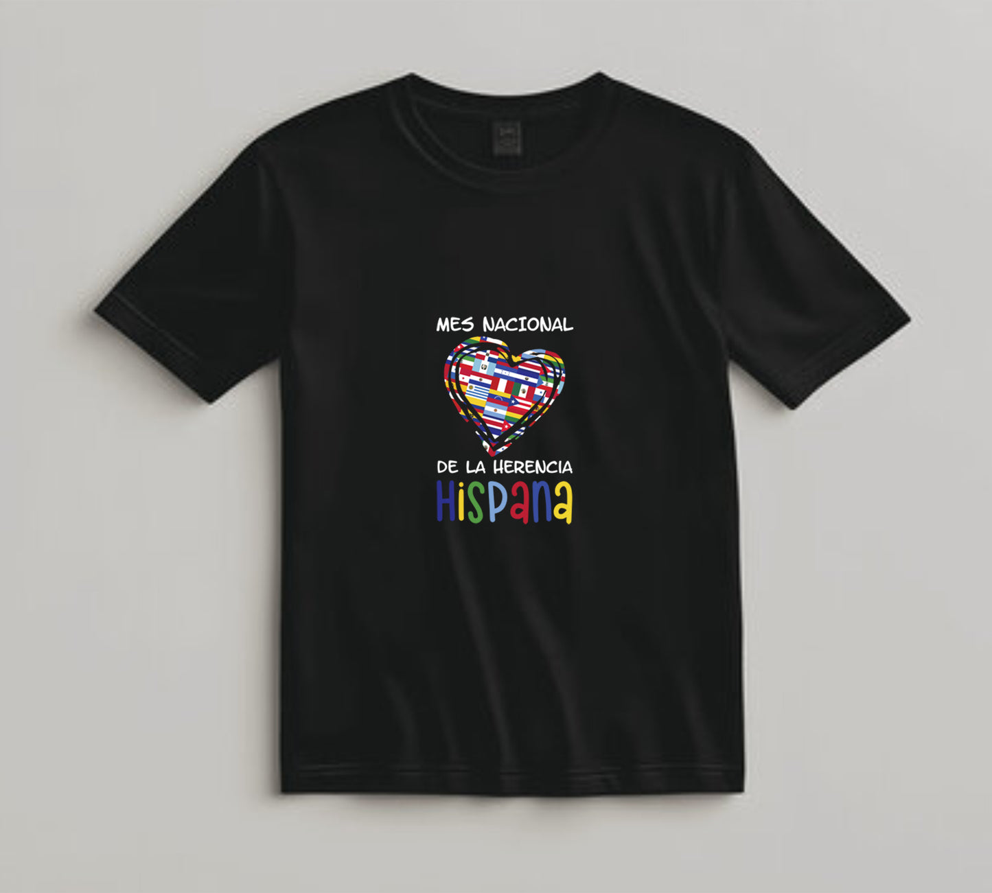 Hispanic Heritage Month DTF Transfer – Spanish Heart of Flags Ready to Press Iron on Heat Transfer DIY Shirts 11242