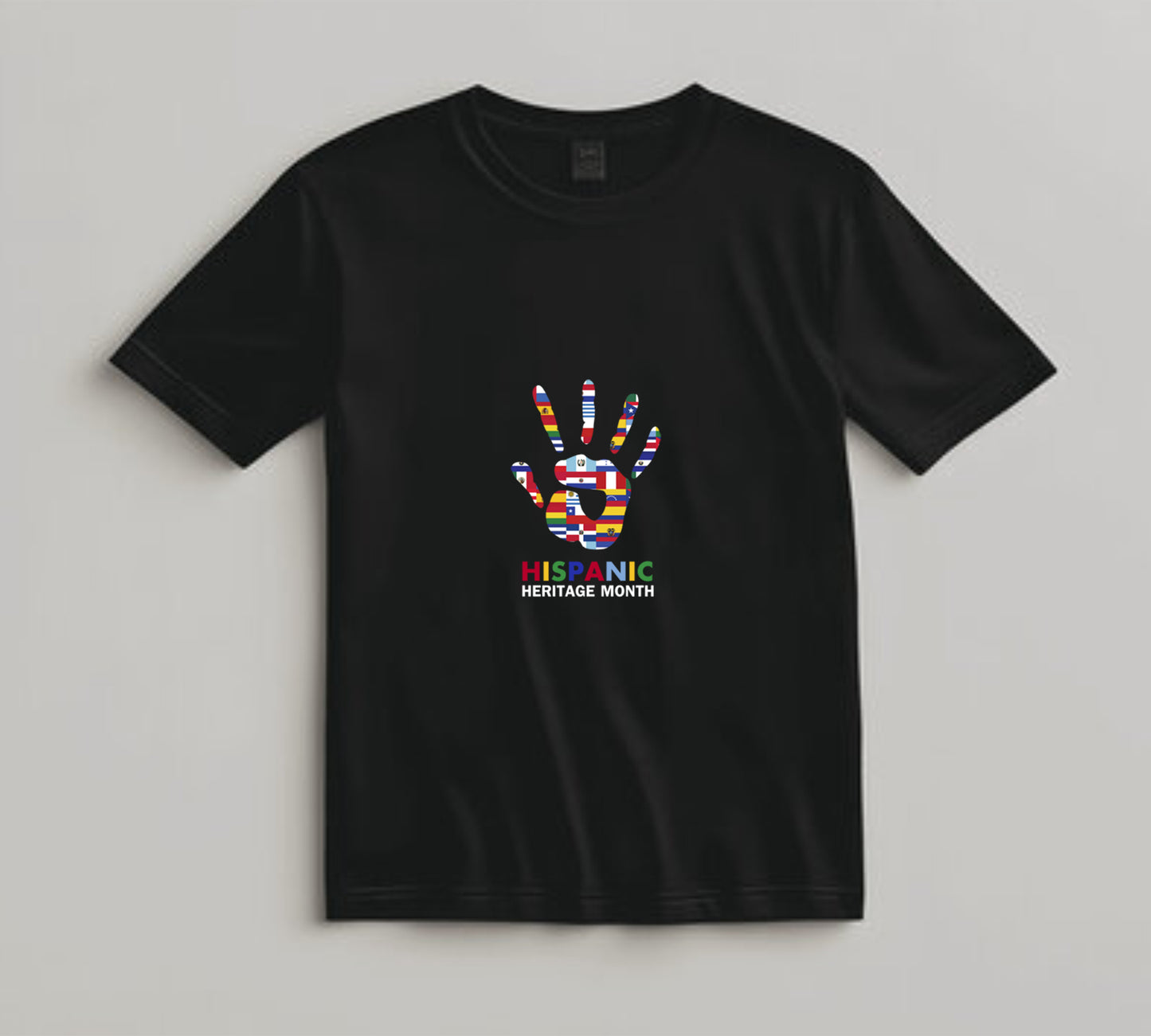 Hispanic Heritage Month DTF Transfer – Handprint with Flags Ready to Press Iron on Heat Transfer DIY Shirts 11244