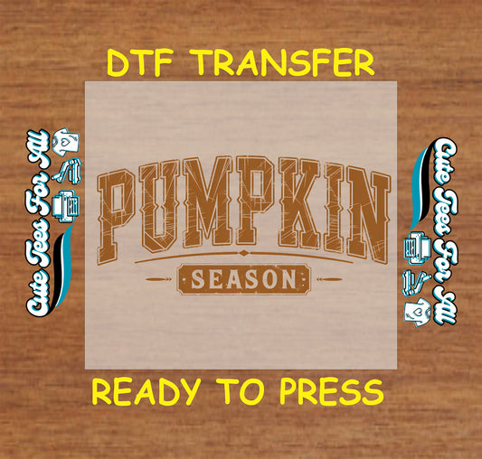 Fall pumpkin season western text ready to press DTF transfer for DIY shirts
