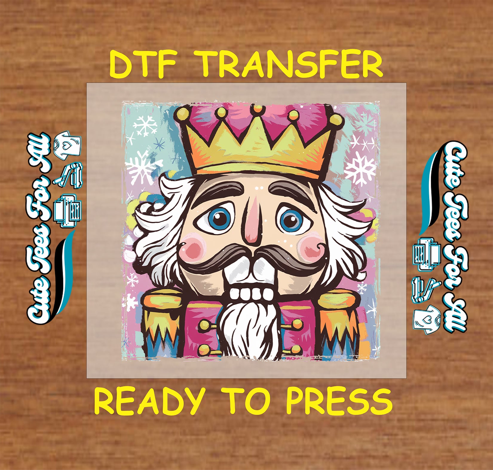 colorful nutcracker soldier christmas dtf transfer ready to press iron on heat transfer for diy shirts