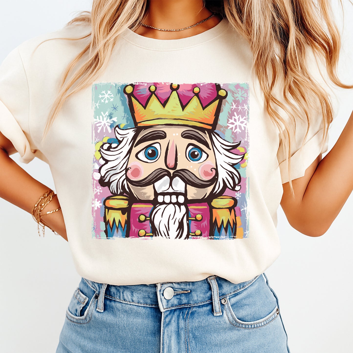 Christmas DTF Transfer – Colorful Nutcracker Soldier Ready to Press Iron On Heat Transfer for DIY Shirts 11706